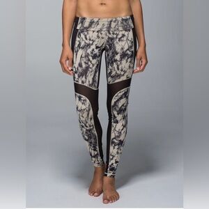Lululemon 6 Breathe Easy Yoga Mesh Tight Pant Leggings Granite Mojave Tan Black